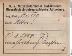 Etiketten zu Silber (NHMW-MIN-Ai519)